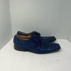 Giorgio Brutini Blue Textured Oxfords